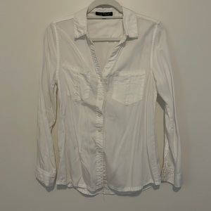 Velvet heart white button down shirt